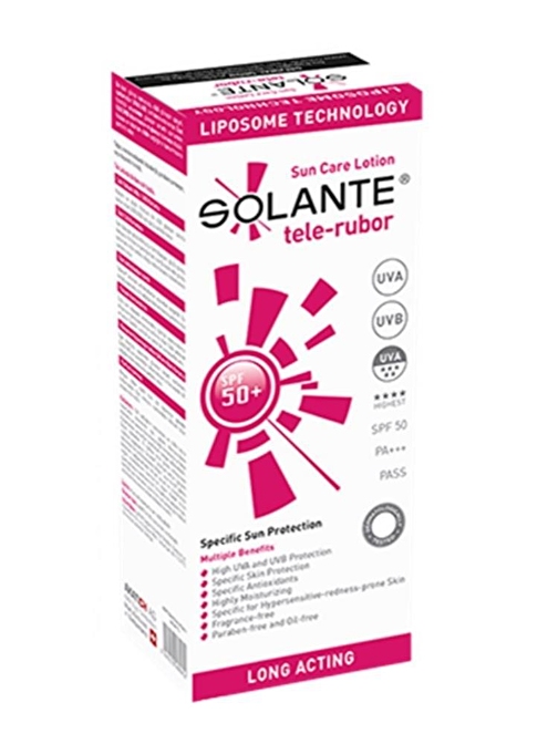 Solante Tele-Rubor Sun Care Lotion Spf 50+ 150 ml Kızarıklık Önleyici Güneş Losyonu