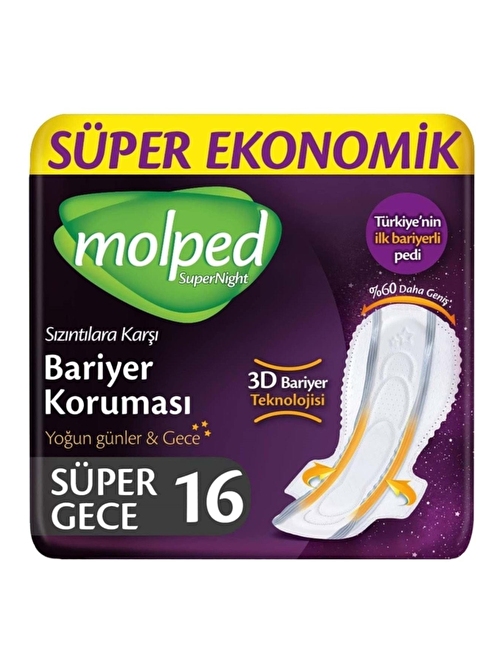 Molped Super Night Süper Gece Hijyenik Ped 16 Adet