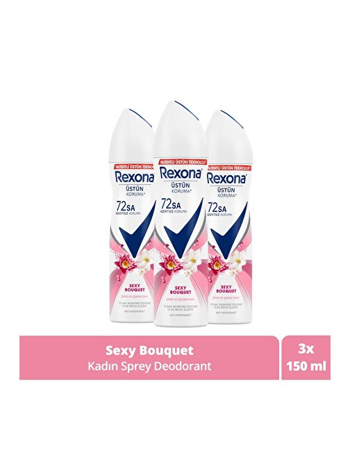 Rexona Sexy Bouquet Alüminyumsuz Kadın Sprey Deodorant 3X150 Ml