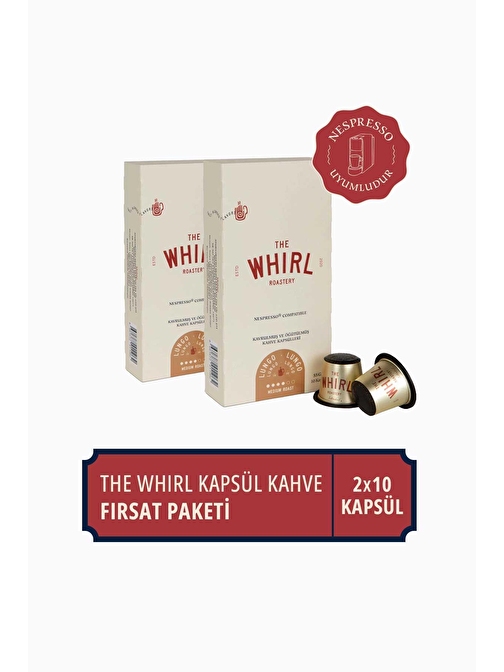 The Whirl Lungo Medium Kapsül Kahve Fırsat Paketi 10 Adet x 2 Paket