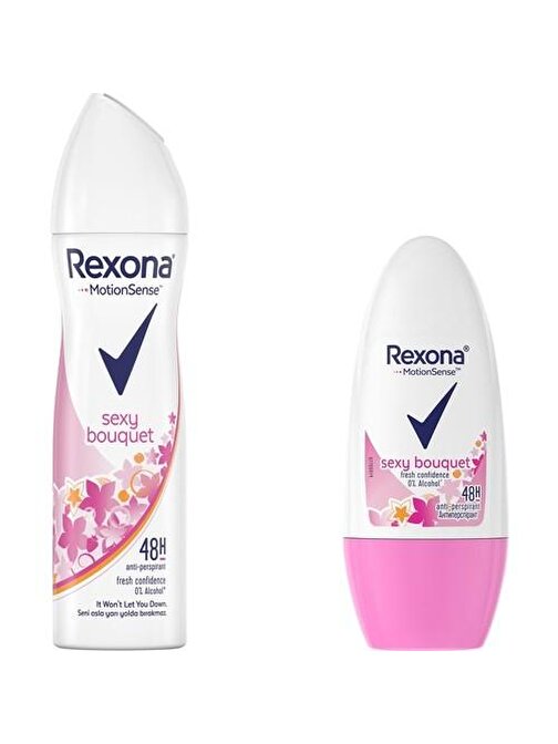 Rexona Sexy Bouquet Kadın Sprey Deodorant 150 Ml + Kadın Roll On Deodorant 50 Ml