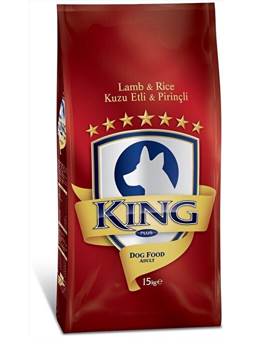 King Yetişkin Köpek Maması Kuzu Etli&Pirinçli 15 Kg Adet