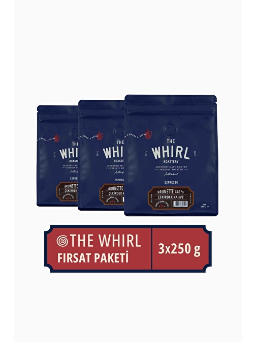 The Whirl Filtre Espresso Brunette 441°F Çekirdek Kahve 3'lü Fırsat Paketi