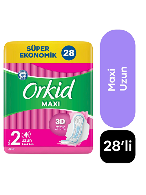 Orkid Maxi Uzun Hijyenik Ped 4 x 28 Adet