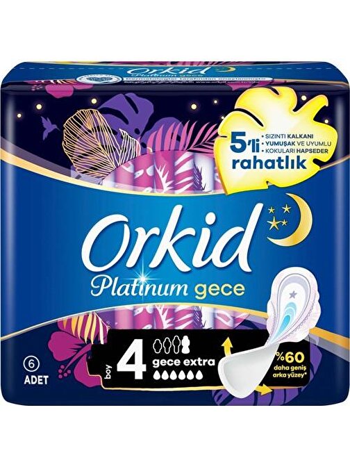 Orkid Comfort Platinum Gece Extra Hijyenik Ped Tekli