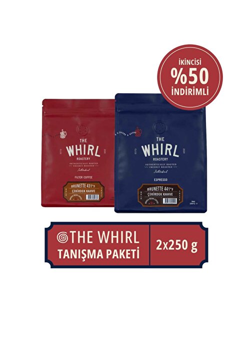 The Whirl Filtre Brunette Çekirdek Kahve Tanışma Paketi 250 gr x 2 Adet
