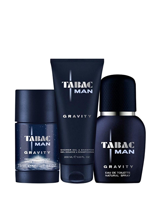 Tabac Man Gravity EDT 30 ml + Deo Stick 75 ml + Duş Jeli ve Şampuan 200 ml Erkek Parfüm Setleri