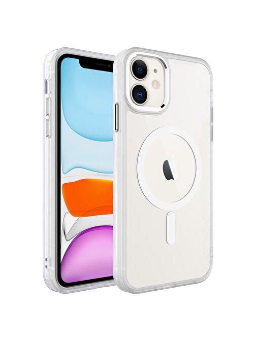 Gpack Apple iPhone 11 Kılıf Wireless Şarj Özellikli Buttom Magsafe Silikon Kapak