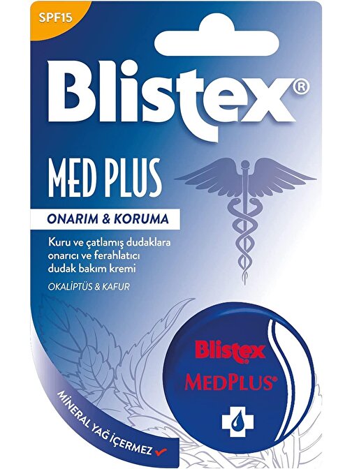 Blistex MedPlus Mentol Aromalı Nemlendirici Ve Güneş Koruyucu Krem Dudak Bakımı 7 ml