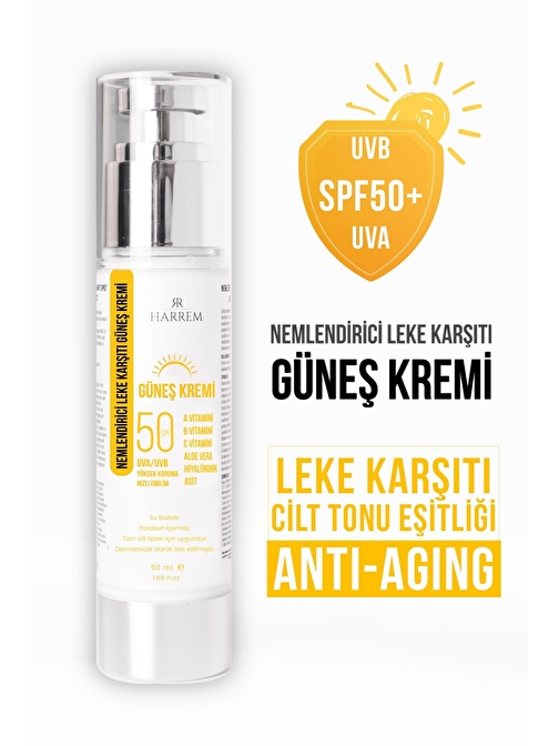 Nemlendirici Leke Karşıtı Spf50+ Güneş Kremi 50 ml