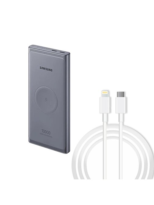 Samsung iPhone 14 10000 mAh 25W Kablosuz Şarj Özellikli Type-C to Lightning Kablosuz Powerbank 2 m