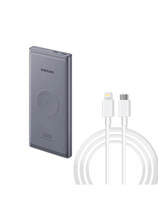 Samsung iPhone 13 Mini 10000 mAh 10000 mAh 25W Kablosuz Şarj Özellikli Type-C to Lightning Kablosuz Powerbank 2 m