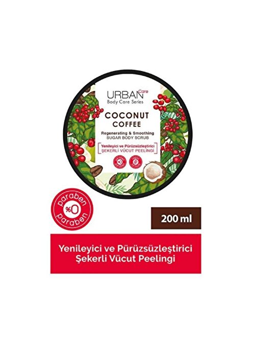 Urban Care Coconut Coffee Yenileyici ve Cilt Pürüzsüzleştirici Vücut Peelingi 200 ml