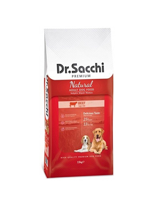 Dr. Sacchi Premium Natural Beef Yetişkin Köpek Maması 15Kg