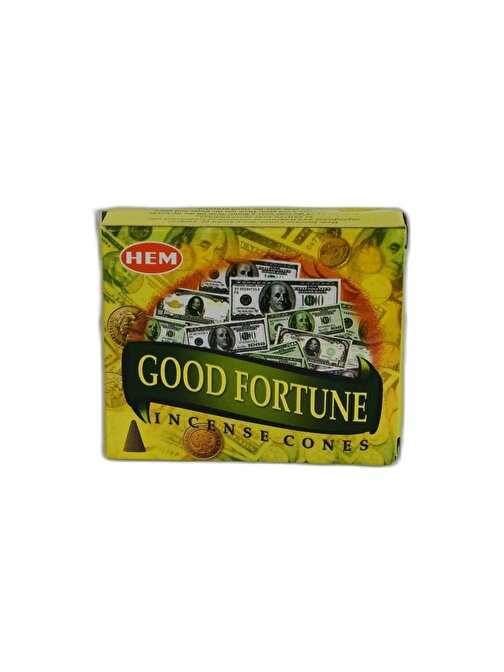 Hem İyi Şans Kokulu 10 Konik Tütsü Good Fortune Incense Cones