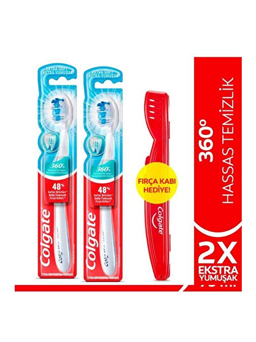 Colgate 360 Hassasiyete Pro Çözüm Hassas Temizlik Ekstra Yumuşak Diş Fırçası 2 Adet