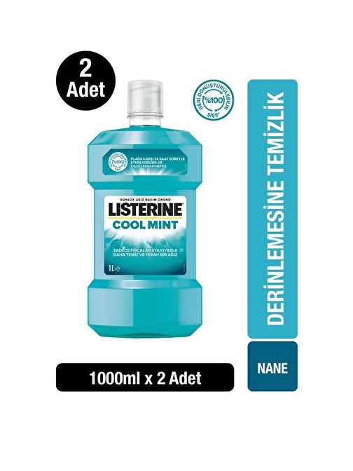 Listerine Cool Mint Ağız Bakım Suyu 2 x 1000 ml