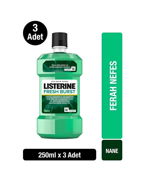 Listerine Fresh Burst Ağız Bakım Suyu 3 x 250 ml