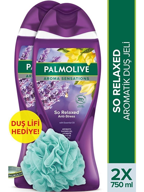 Palmolive Aroma Sensations So Relaxed Aromatik Banyo Ve Duş Jeli 750 ml  x 2 Adet + Duş Lifi Hediye