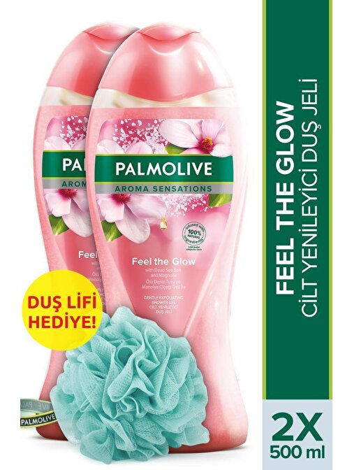 Palmolive Aroma Sensations Feel Glow Banyo Ve Duş Jeli 500 ml  x 2 Adet + Duş Lifi Hediye