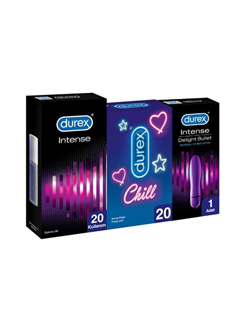 Durex Rezervuar Uçlu Kayganlaştırıcılı Ultra İnce İnce Klasik 20’li +Durex Delight Bullet Titreşimli Vibratör +Intense Uyarıcı Jel, 10 ml Prezervatif