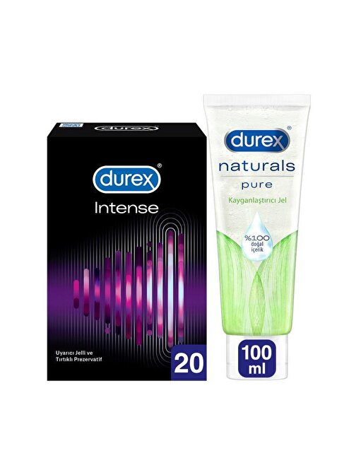 Durex Naturals Kayganlaştırıcı Jel + Durex Intense 20'li Prezervatif Avantaj Paketi