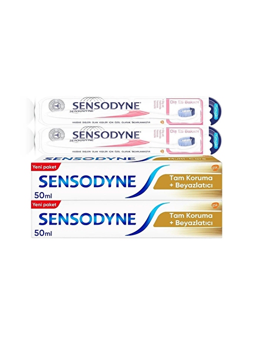 Sensodyne Diş Eti Bakımı Diş Fırçası + Tam Koruma Diş Macunu 50 ml x 2 Adet