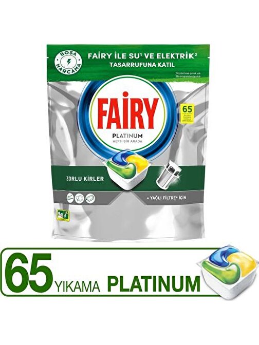 Fairy Platinum Limon Kokulu Bulaşık Makinesi Deterjanı Kapsülü 65 Yıkama