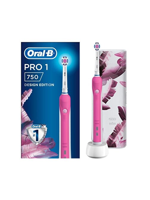 Oral-B Pro 750 Pro 1 Pembe Şarj Edilebilir Diş Fırçası + Seyahat Kabı