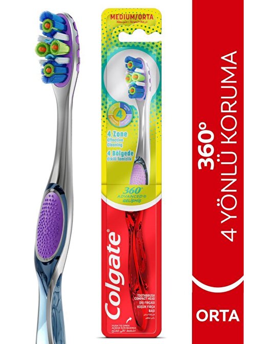 Colgate 360 Gelişmiş 4 Yönlü Koruma Orta Diş Fırçası