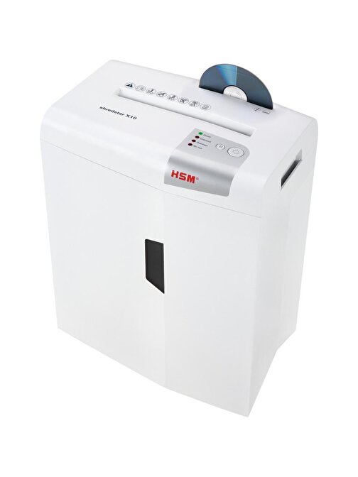 HSM Shredstar X10 Çapraz - Konfeti Kesim Kağıt Kırpma Makinesi - CD - Evrak İmha Makinesi 4.5 x 30 mm 20 lt Beyaz - Gümüş