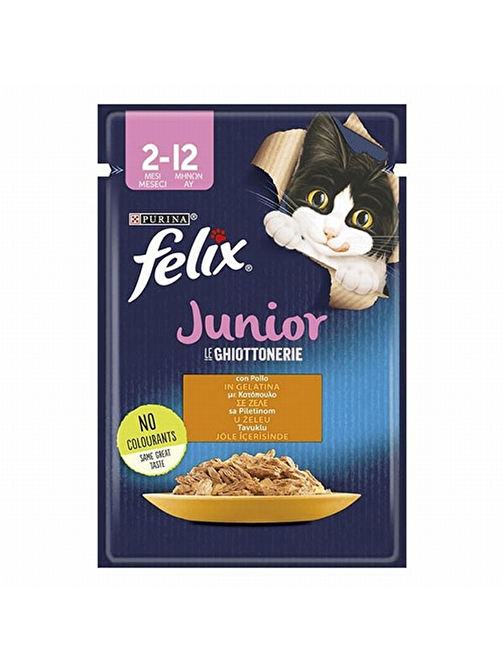 Felix Pouch Junior Tavuklu Yavru Kedi Konservesi 26 Adet 85 gr