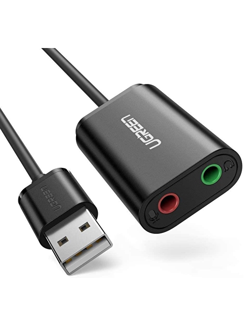 UGREEN 3.5mm Harici USB Ses Kartı Siyah