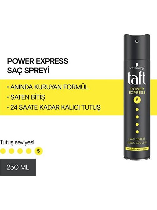 Taft Sprey Power Ex press Anında Kuruyan 250 ml