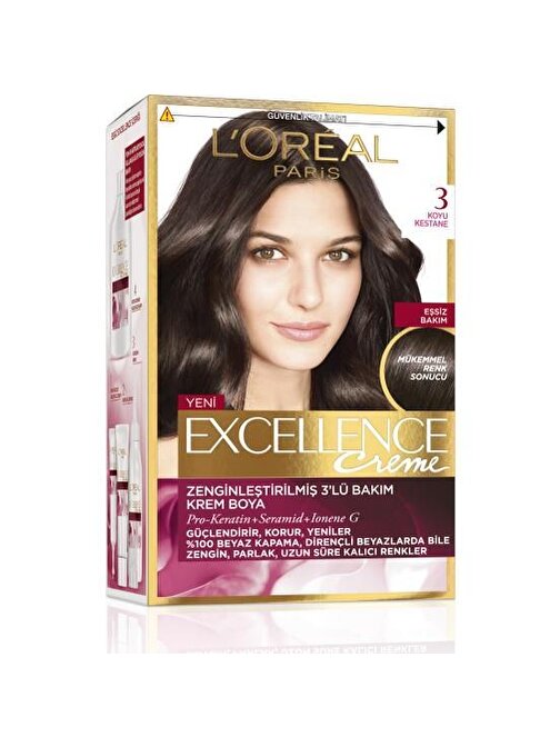 L'Oreal Paris Excellence Creme Saç Boyası 1.01 Derin Saf Siyah