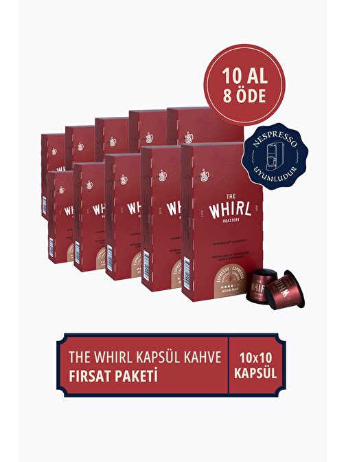 The Whirl Espresso Medium Kapsül Kahve 10 Al 8 Öde Fırsat Paketi