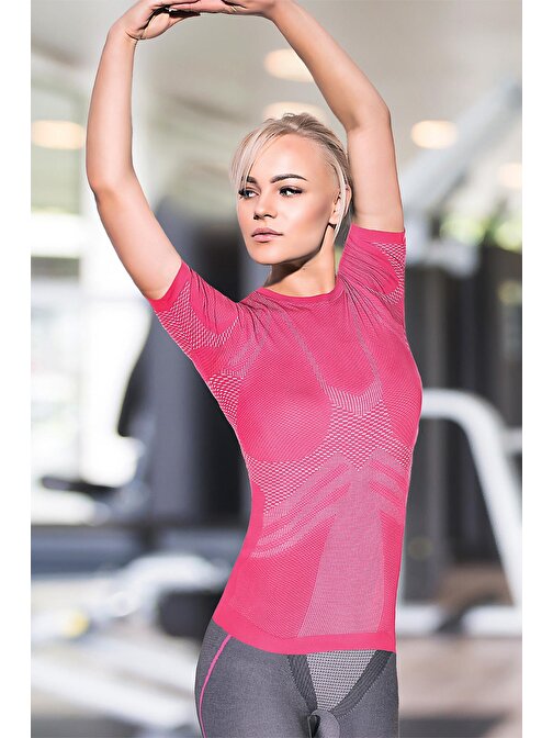 Miofit Kadın Energy Exercise Fit Kısa Kollu Dikişsiz Spor Tişört M/L