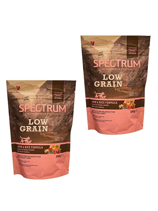 Spectrum Low grain Mother & Baby Kuzu Etli Ve Pirinçli Kedi Maması 300 gr + 300 gr 2Li Kutu
