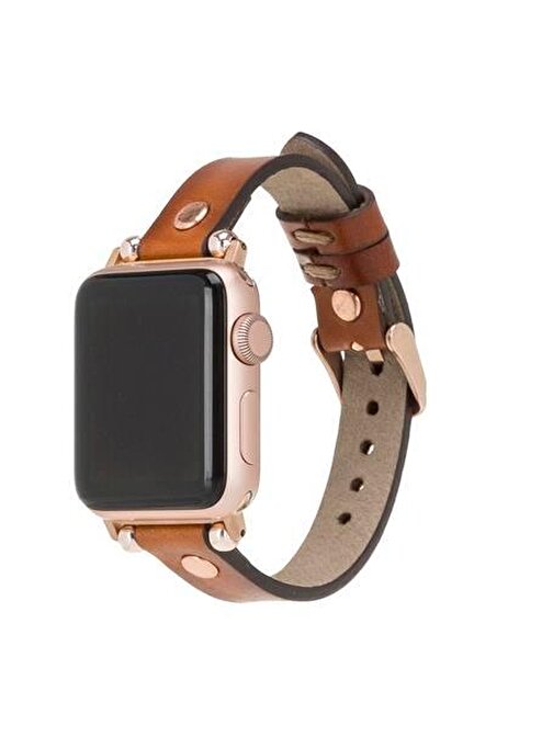 Bouletta Apple Watch 42 - 44 - 45 mm Deri RG RST2EF Akıllı Saat Kordonu Turuncu