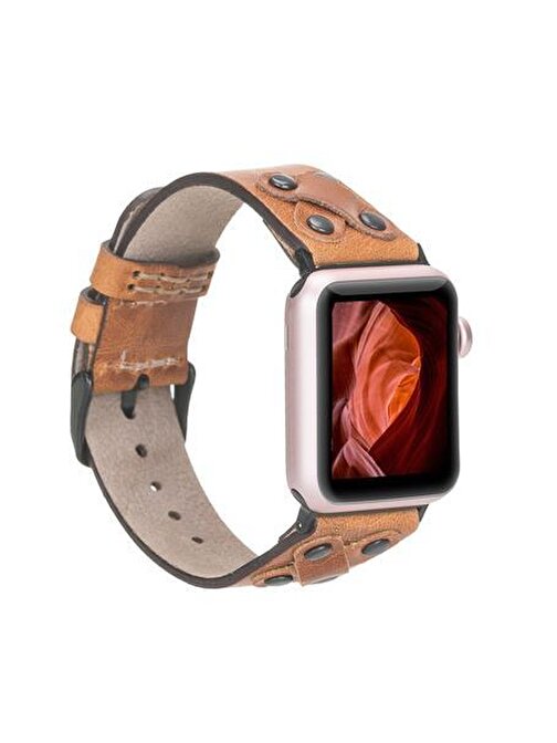 Bouletta Apple Watch 42 - 44 - 45 mm Deri BT V18 Akıllı Saat Kordonu