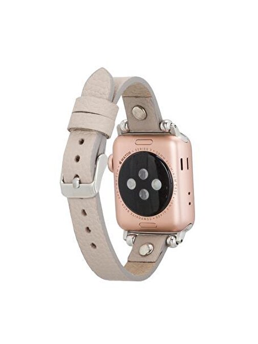 Bouletta Apple Watch 38 - 40 - 41 mm Deri ERC3 Akıllı Saat Kordonu Bej