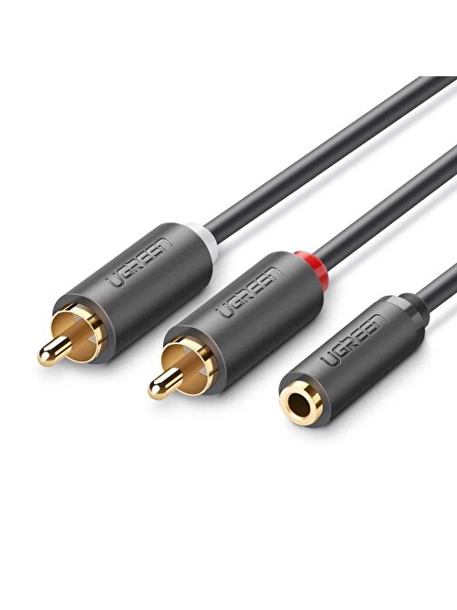 Ugreen 3.5mm Jack Girişi Aux to 2 RCA Ses Aktarma Kablosu