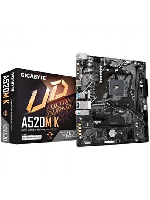 Gigabyte A520M AM4 DDR4 5100 MHz PCI Express 3.0 Micro ATX Masaüstü Bilgisayar AMD Uyumlu Anakart