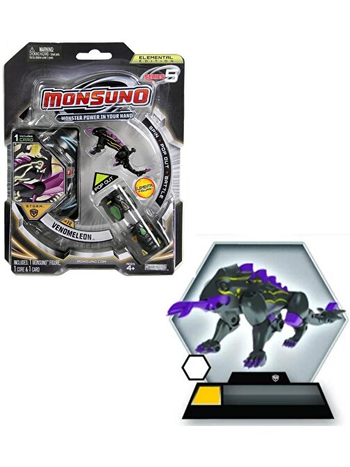 Giochi Preziosi Monsuno Lisanslı venomeleon Figür Fırlatma Tüpü ve Oyun Kartı