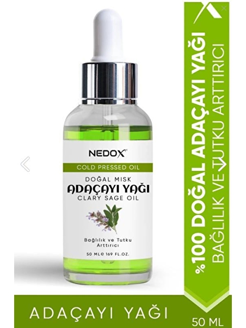 Nedox Misk Adaçayı Yağı %100 Doğal Bağlılık Ve Tutku Arttırıcı Clary Sage Oil 50 ml