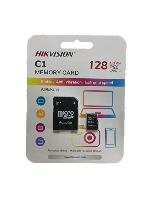 Hikvision HS-TF-C1 XC-Class 10 UHS-I - 3D N 128 GB Micro SD Hafıza Kartı