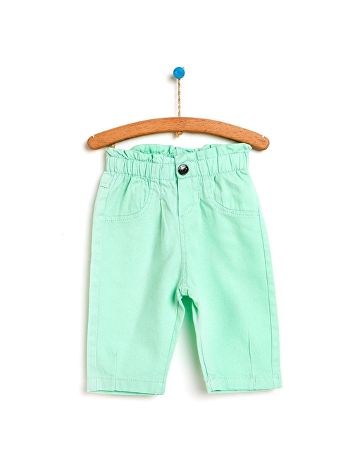 Hellobaby Kız Bebek Basic Gabardin Dokuma Pantolon Mint 9 Ay