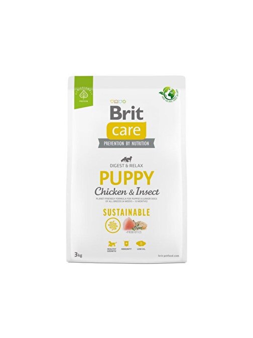 Brit Care Digest & Relax Puppy Tavuklu Böcek Proteinli Yavru Köpek Maması 3 Kg