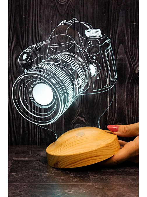 Sevgi Lambası Fotoğrafçı Hediyesi Gece Lambası DSLR Fotoğraf Makinesi 3D Led Lamba