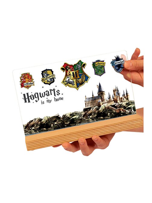 Sevgi Lambası Harry Potter Hediyesi Hogwarts Binaları Hediye Paketli Şeffaf Çerçeve